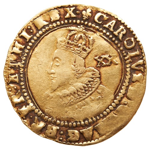 291 - A CHARLES I GOLD UNITE, first bust of King facing left with value XX (Twenty Shillings) reverse with... 