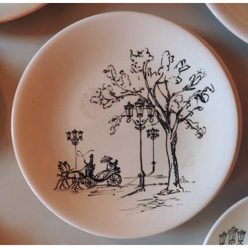 343 - A COLLECTION OF VINTAGE WEDGWOOD POTTERY 'BOIS DE BOULOGNE' PART BREAKFAST SET, deisgned by Albert W... 