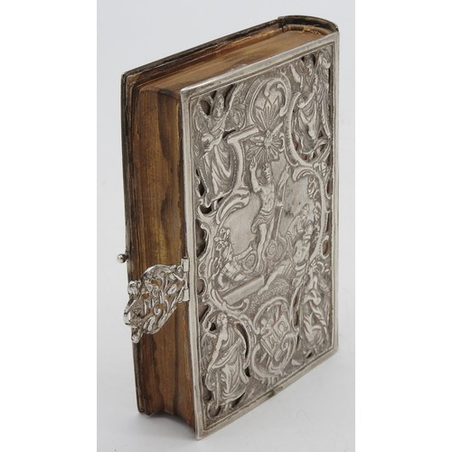 511 - A SILVER MOUNTED VOLUME OF 'THE FOLLOWING OF CHRIST', LATE 19TH CENTURY, the front and back covers a... 