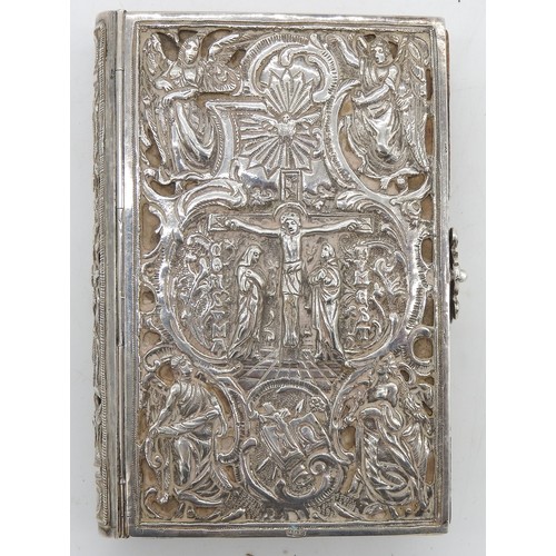 511 - A SILVER MOUNTED VOLUME OF 'THE FOLLOWING OF CHRIST', LATE 19TH CENTURY, the front and back covers a... 