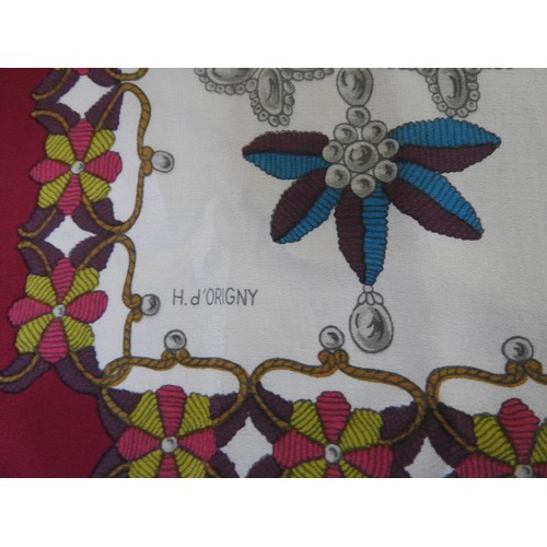 258 - HERMES 'SCHEHERAZADE' SCARF BY HENRI D'ORIGNY with Hermes box100% silk132 x 132cm approx.... 