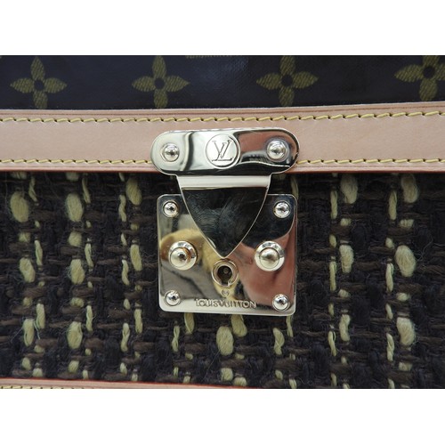 261 - LOUIS VUITTON SATCHEL HANDBAG WITH LV LOGO UPPER AND TEXTURED WEAVE LOWER No.0098 Limited Edition Tw... 