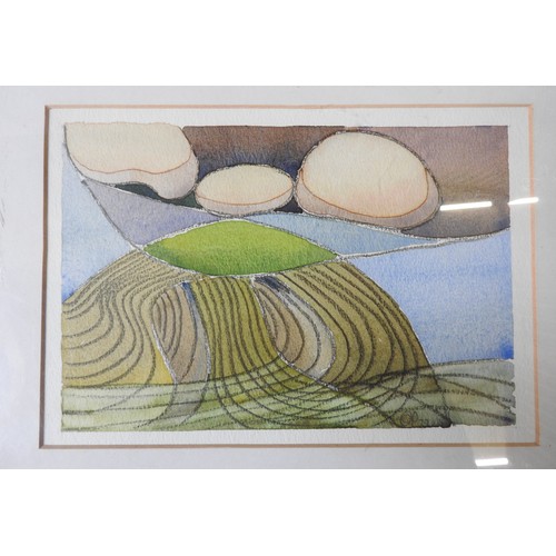 400 - AN ABSTRACT WATER COLOUR ON PAPER, ST IVES SCHOOL, monogrammed O.P and dated '79, glazed and framed1... 