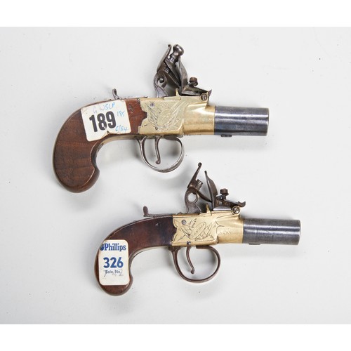 234 - A FLINTLOCK BOX-LOCK POCKET PISTOL with twist-off barrel and slab-sided butt engraved Twigg and a ve... 