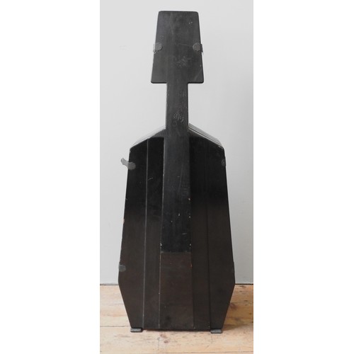 467 - A VICTORIAN JAPANNED WOODEN CELLO CASE WITH LINED INTERIOR.135cmsProvenance:from the Private Collect... 