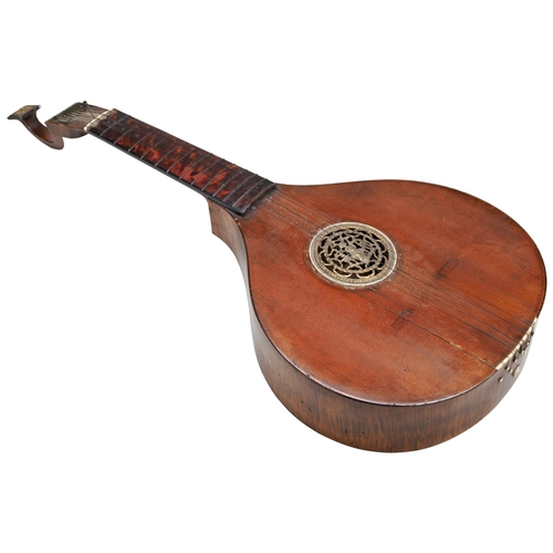 468 - AN 18TH CENTURY PRESTON 'ENGLISH GUITTAR'; with tortoisehell fretboard and watch key tuners, stamped... 