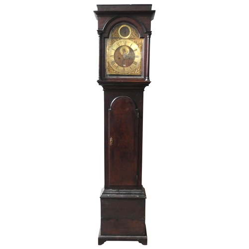 120 - AN 8 DAY OAK LONGCASE CLOCK Signed William W.M Blanchard, Cirencester. Recessed subsidiary seconds d... 