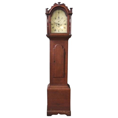 118 - AN 8 DAY OAK LONGCASE CLOCK the 12 inch painted dial signed Skelton Tooting, subsidiary seconds and ... 