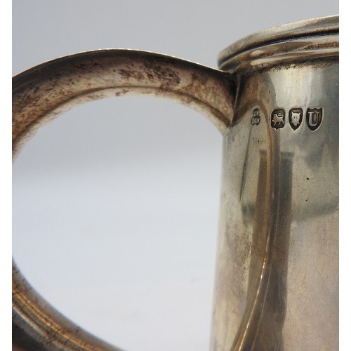 554 - A SILVER TANKARD WITH AN INSCRIPTION TO A DOUGLAS WARDLAW FROM HIS GRANDFATHER L. LIPSCOMB SECKHAM 1... 