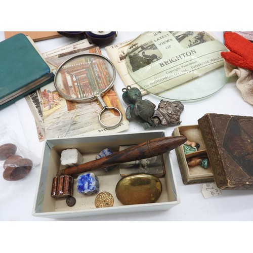 165 - A VICTORIAN MAHOGANY PEG SOLITAIRE BOARD with bone pegs, the game of Snap by Spears, a magnifying gl... 