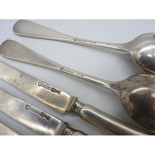 540 - A QUANTITY OF RUSSIAN 19TH CENTURY SILVER FLAT WARE, the lot comprised of five table spoons and ten ... 