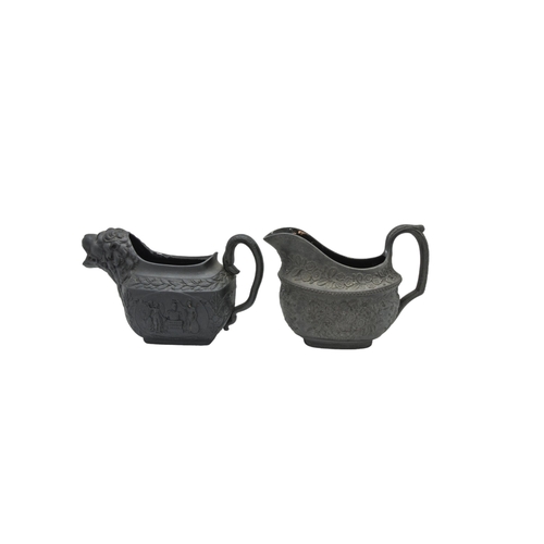 301 - A COLLECTION OF BLACK BASALT WARE, MID 19TH CENTURY AND LATER, the lot includes three octagonal teap... 