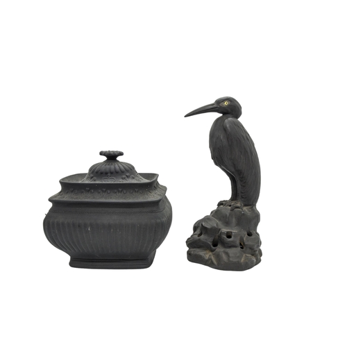 301 - A COLLECTION OF BLACK BASALT WARE, MID 19TH CENTURY AND LATER, the lot includes three octagonal teap... 