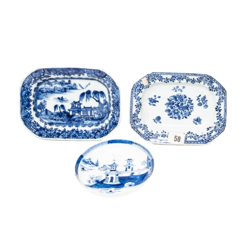 196 - A VARIED COLLECTION OF CHINESE EXPORT BLUE & WHITE PORCELAIN WARE, 18TH/19TH CENTURY, the lot in... 