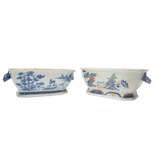 215 - THREE CHINESE EXPORT TUREEN BASES AND A MIXED GROUP OF SIXTEEN COVERS, QING DYNASTY, LATE 18TH / EAR... 