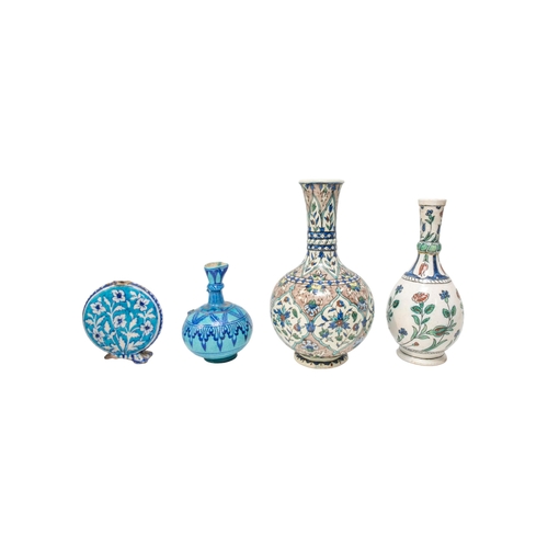 275 - A GROUP OF IZNIK STYLE POTTERY WARE, NEAR EASTERN/PERSIAN, PREDOMINANTLY 19TH CENTURY, the lot inclu... 