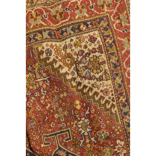 253 - A HAND KNOTTED PERSIAN WOOL RUG, LATE 19TH / EARLY 20TH CENTURY, probably Shiraz (A.F)157 x 121 cm... 