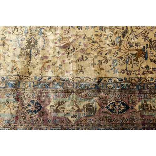 264 - AN OUTSTANDING HAND KNOTTED SILK ISFAHAN RUG, LATE 19TH/EARLY 20TH CENTURY, the central lozenge deco... 