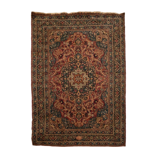 263 - AN EXCEPTIONAL HAND KNOTTED PERSIAN RUG, LATE 19TH / EARLY 20TH CENTURY, probably Keshan, signed, wi... 