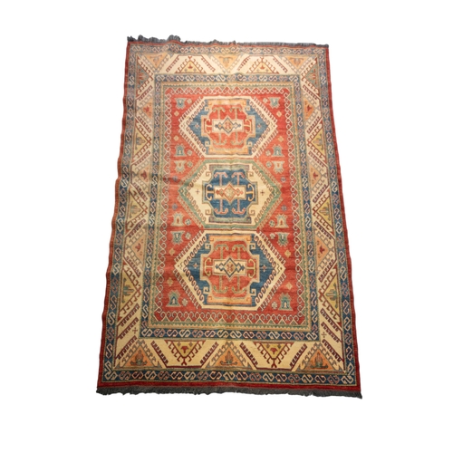 258 - A HAND KNOTTED PERSIAN RUG, MID-LATE 20TH CENTURY, probably Kazhak, small area of damage332 x 200 cm... 