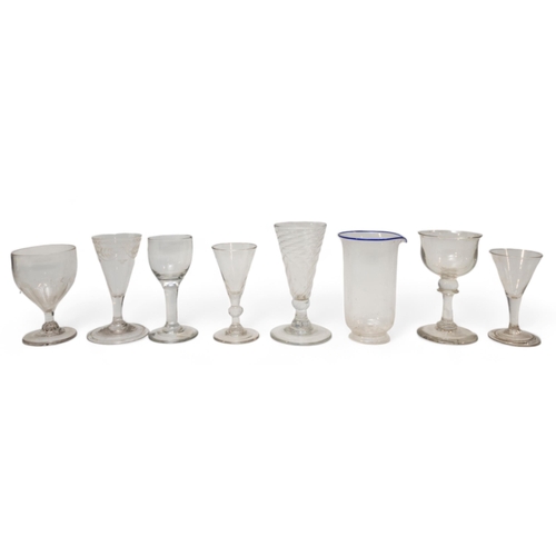 147 - A LARGE MIXED GROUP OF STEMMED GLASSES AND TUMBLERS, PREDOMINANTLY 18TH/19TH CENTURY, the group incl... 