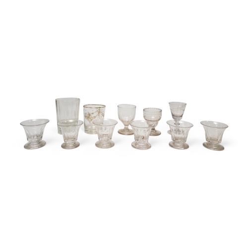 147 - A LARGE MIXED GROUP OF STEMMED GLASSES AND TUMBLERS, PREDOMINANTLY 18TH/19TH CENTURY, the group incl... 