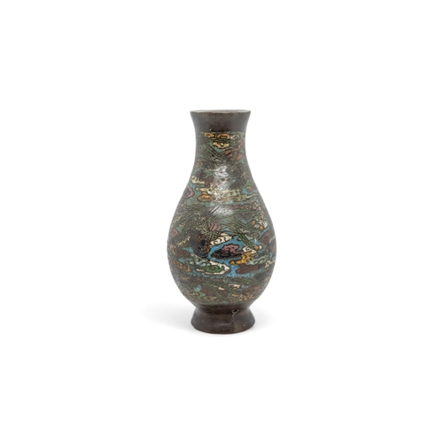 236 - A CHINESE CLOISONNE BALUSTER VASEQING DYNASTY30cm high; together with A CHINESE CLOISONNE BOWL, LATE... 