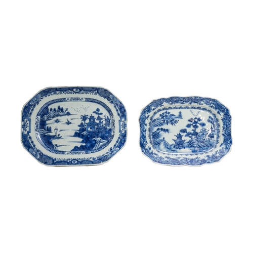 219 - A GROUP OF FIFTEEN CHINESE BLUE AND WHITE SERVING DISHESQING DYNASTY, 18TH CENTURYlargestest 38cm wi... 