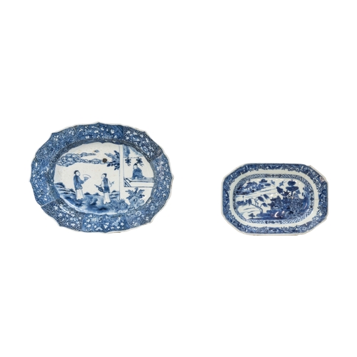 219 - A GROUP OF FIFTEEN CHINESE BLUE AND WHITE SERVING DISHESQING DYNASTY, 18TH CENTURYlargestest 38cm wi... 