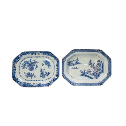 219 - A GROUP OF FIFTEEN CHINESE BLUE AND WHITE SERVING DISHESQING DYNASTY, 18TH CENTURYlargestest 38cm wi... 