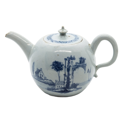 290 - A DELFT TEAPOTMid 18th century, together with a delft colander and a delft bowl, the bowl marked '3'... 