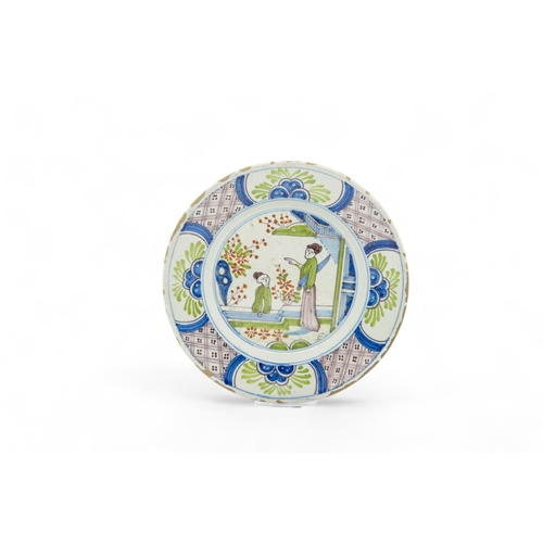 292 - SEVEN POLYCHROME DELFT PLATES18th Century, 23cms wide