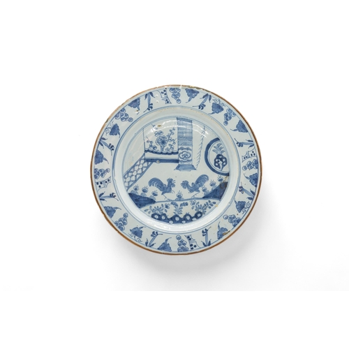 295 - TEN DELFT PLATES18th Century, including two with bianco sopro bianco decoration and one with a Europ... 