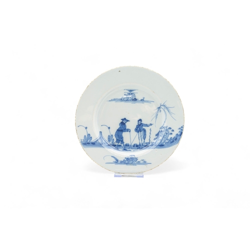 295 - TEN DELFT PLATES18th Century, including two with bianco sopro bianco decoration and one with a Europ... 