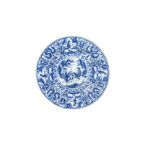 291 - SIX DELFT PLATES AND A SPANISH PLATE18th century