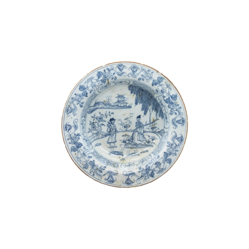 291 - SIX DELFT PLATES AND A SPANISH PLATE18th century