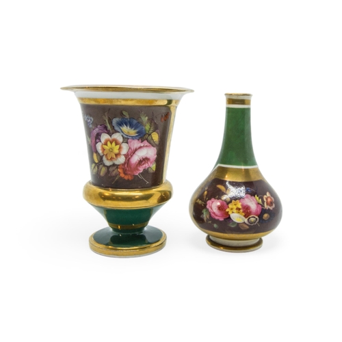 447 - A SPODE VASEEarly 19th century, and four other vases, 11.5cms high