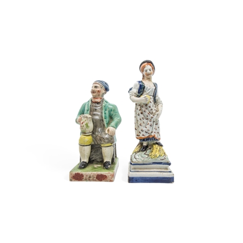 449 - A PEARLWARE FIGURE OF SOUTER JOHNNIEEarly 19th century, the base inscribed 'HH EARLY' 17cms high, to... 