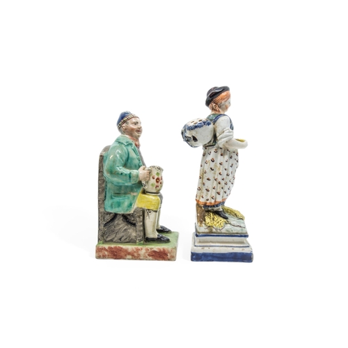 449 - A PEARLWARE FIGURE OF SOUTER JOHNNIEEarly 19th century, the base inscribed 'HH EARLY' 17cms high, to... 