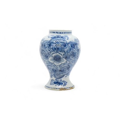 297 - A DELFT GUGLET AND A VASE18th century, guglet is 22.5cms highalong with a coffee pot