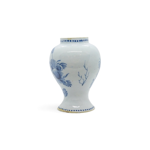 297 - A DELFT GUGLET AND A VASE18th century, guglet is 22.5cms highalong with a coffee pot