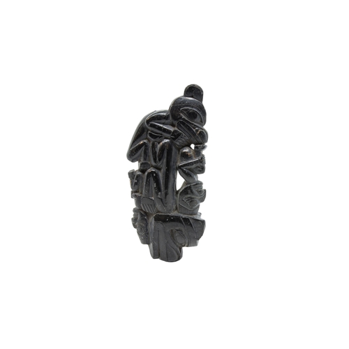 606 - A HAIDA ARGILLITE SMALL PIPEProbably 19th century, 12.5cms