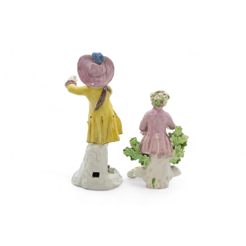 530 - AN 18TH CENTURY FIGURE, PROBABLY BOWCirca 1760, together with another figure of a seated child with ... 