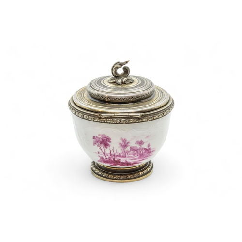 393 - A BERLIN PORCELAIN TEACUP MOUNTED BY RISLER CARREThe porcelain late 18th century, the silver gilt mo... 