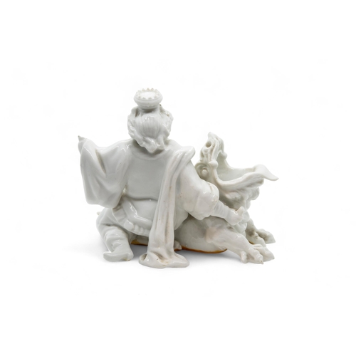 397 - A MEISSEN FIGURAL GROUP OF A SEATED MAN ON A DRAGON18th / 19th century, 15cms high