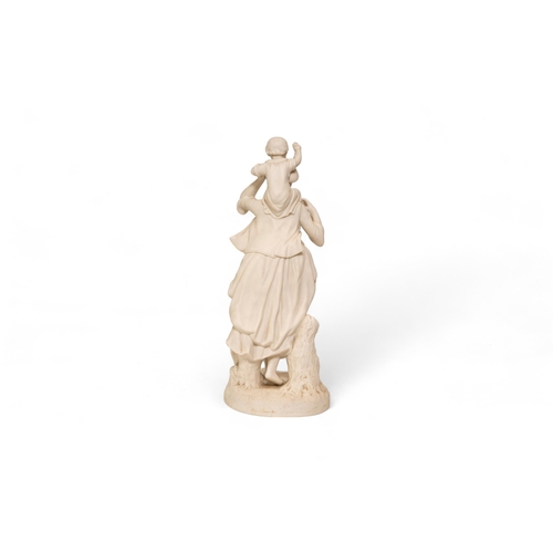 355 - A LARGE PARIAN FIGURE GROUPMid 19th century, a mother and child, 44cms high