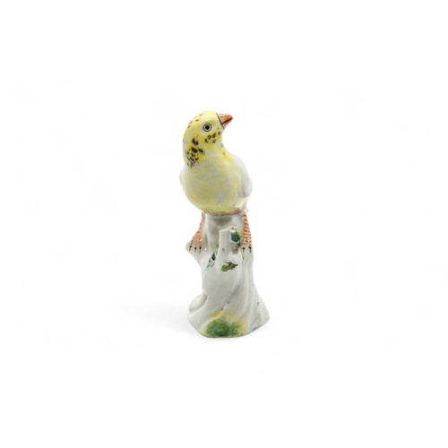 371 - AN 18TH CENTURY MODEL OF A FINCHProbably Chelsea, 12.5cms high