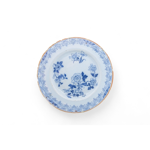 391 - THIRTEEN DELFT PLATES18th century and a speckled tin glazed plate, 22cms wide