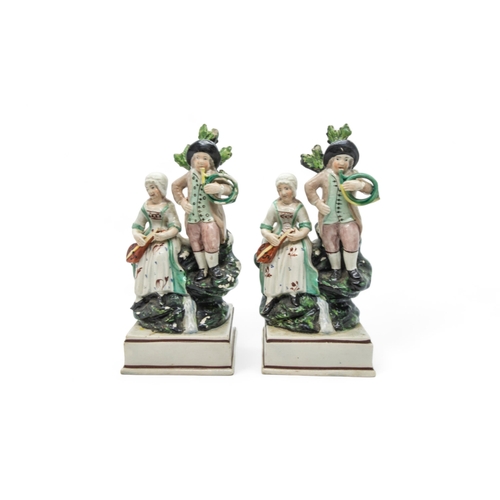 380 - A GROUP OF PEARLWARE FIGURESEarly 19th century,