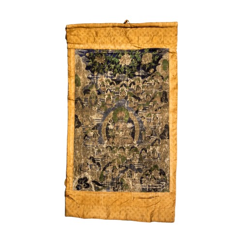 175 - A THAI/BURMESE SCROLL DEPICTING DANCING WOMEN IN A LANDSCAPE,  a Japanese scroll depicting devils cr... 